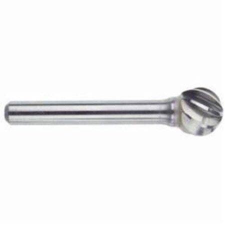 Morse Carbide Burr, Series 5970, 34 Head Dia, 1116 Length of Cut, 2716 Overall Length, Ball Shape 59639